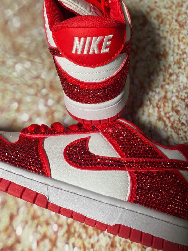 Red Rhinestone Sneakers Women size 7