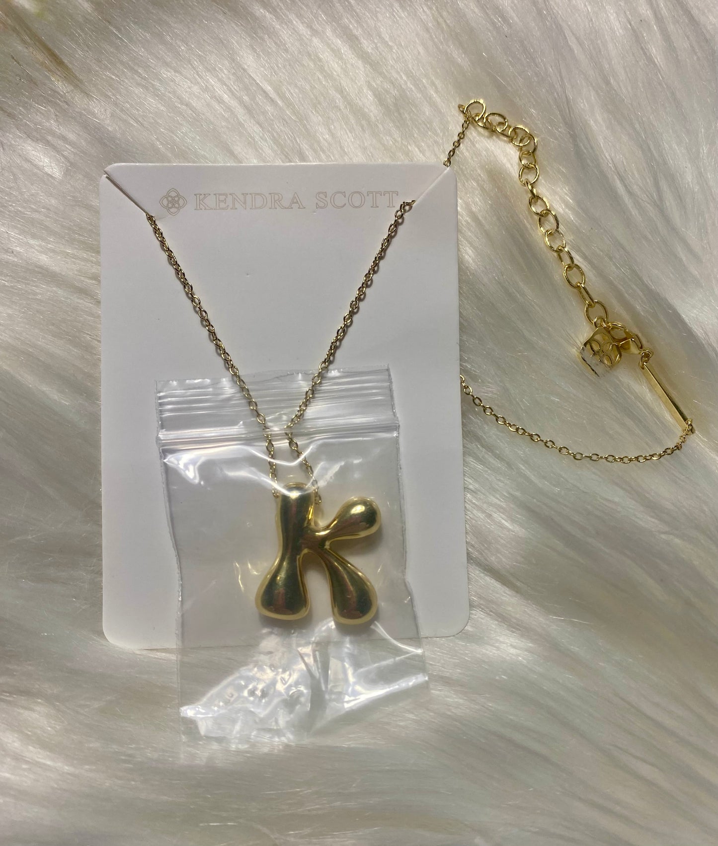 Gold Bubble Letter K Necklace