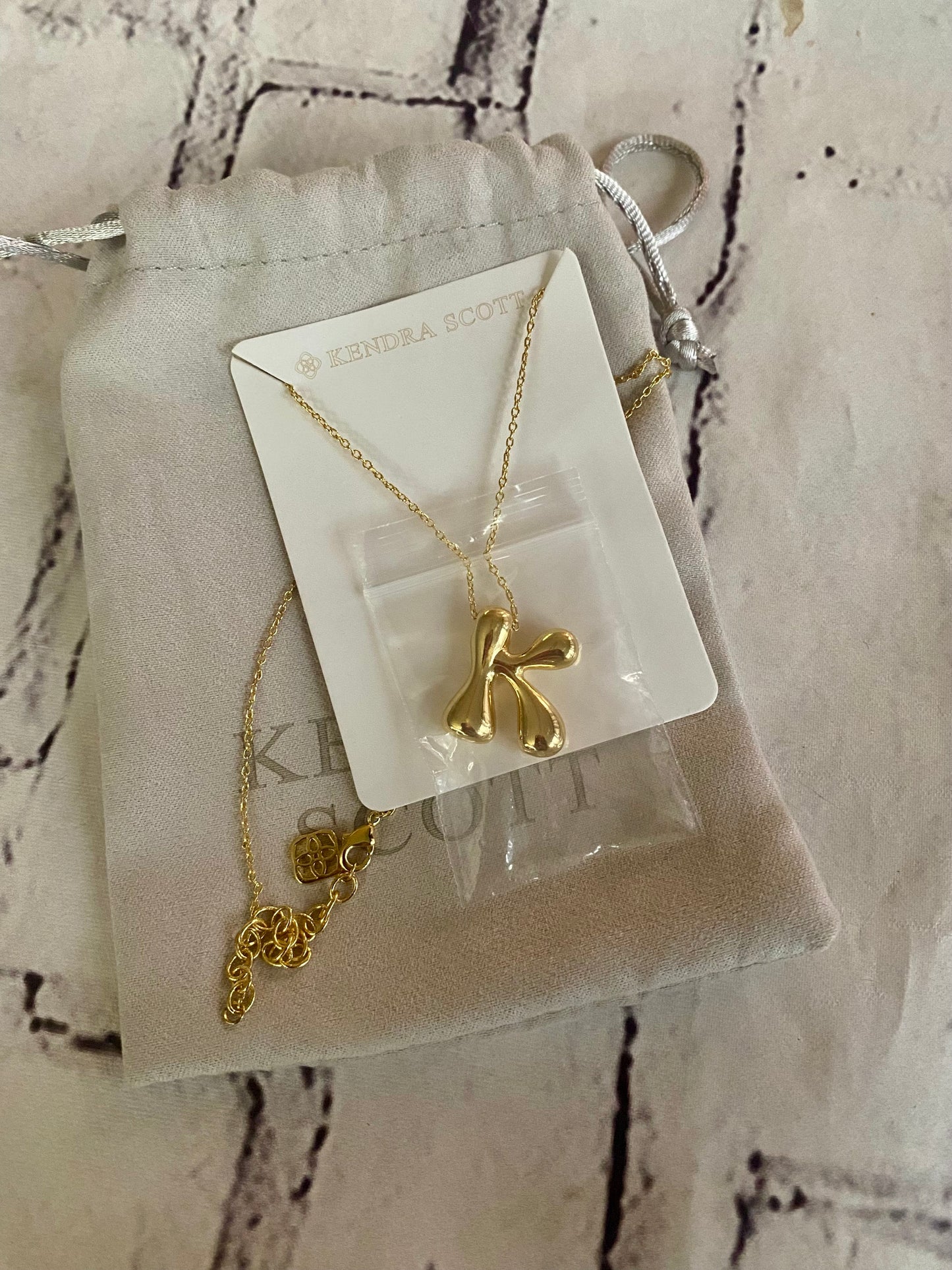 KS bubble letter necklace - letter K