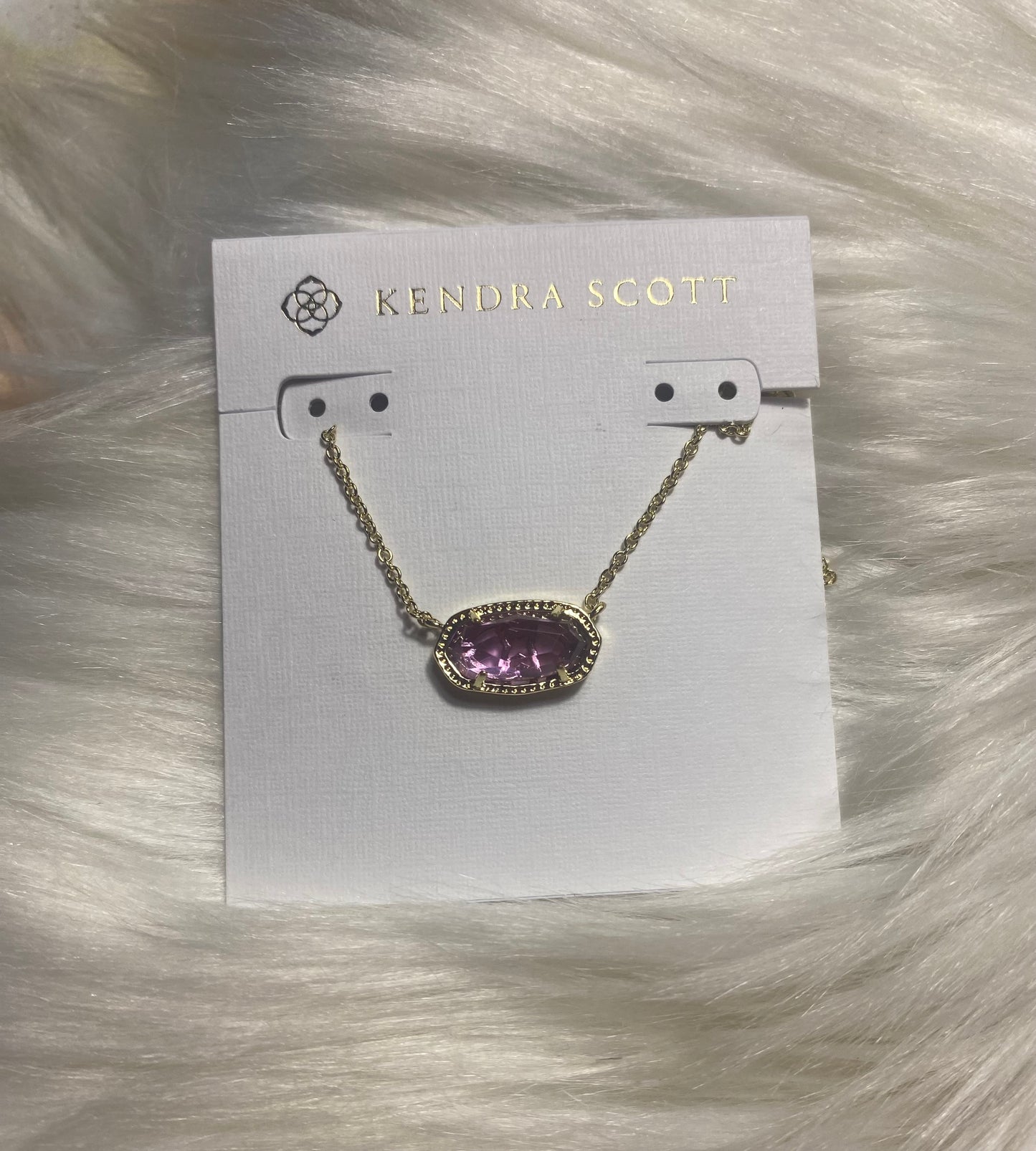 Purple Necklace with Gold Chain