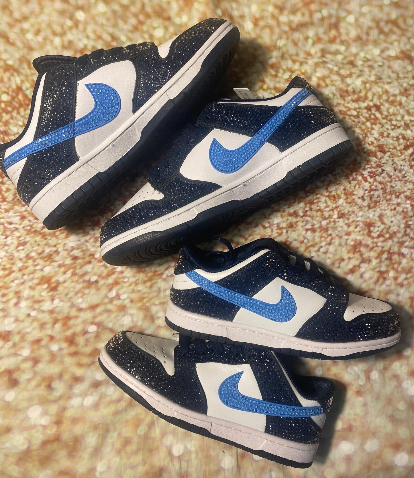 Rhinestone Sneaker - Navy and Light Blue - Women size 8.5