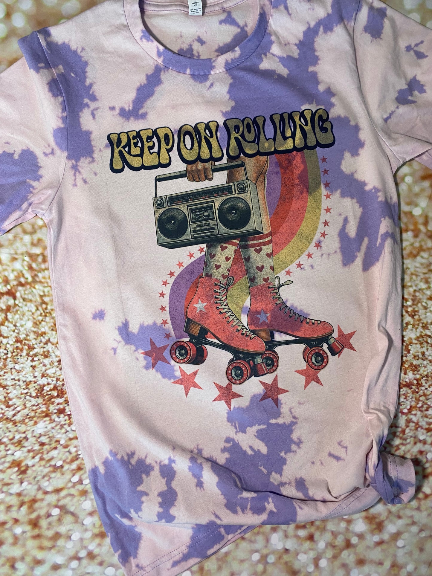 Keep On Rolling Retro Bleached Tee