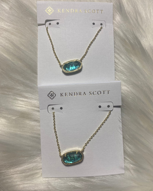 Teal and Gold Necklace