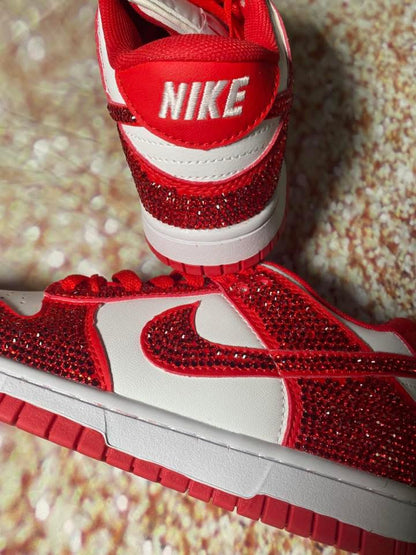 Red Rhinestone Sneakers Women size 7