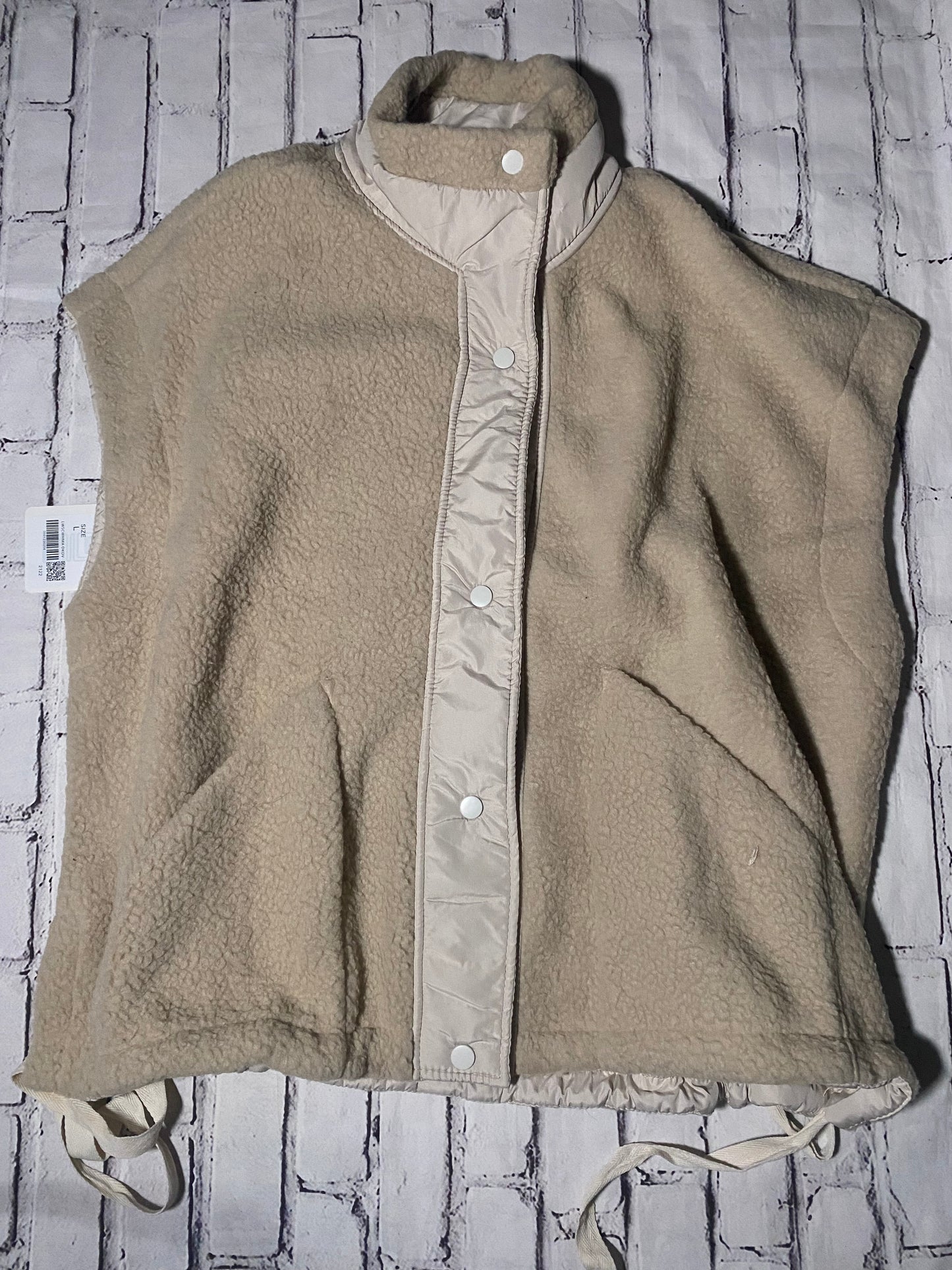 🍋 Sherpa Button Vest - Size Women  Large