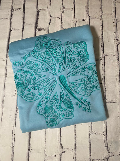 Light Blue Palm Hoodie - Size Small