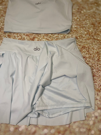 Light Blue Alo Set - Skort and Bra - Women XL (fits as a M/L)
