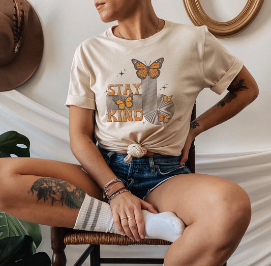 Retro Stay Kind Butterfly Tee