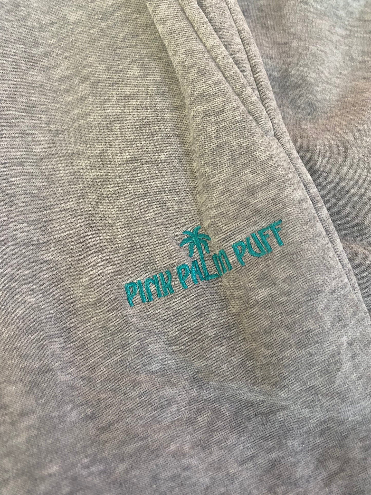 Gray Palm Embroidered Pants - size XS adult