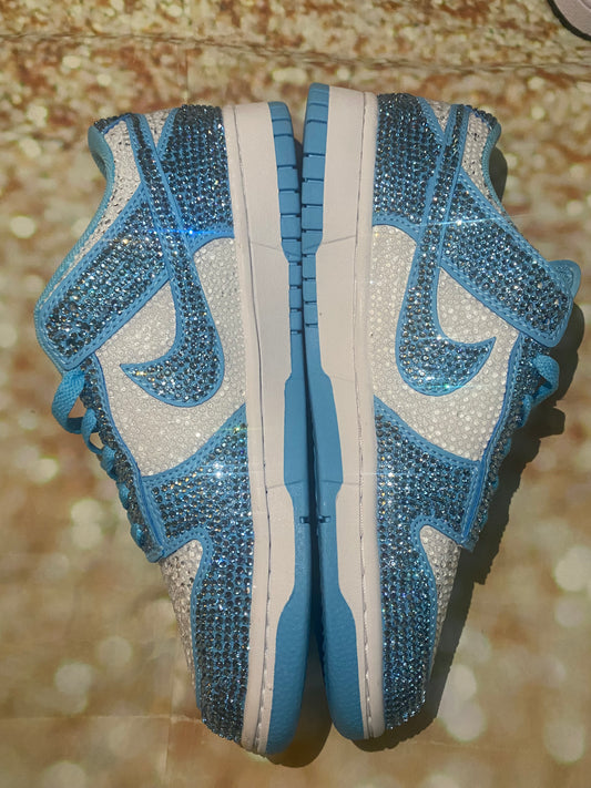 Light Blue Rhinestone Sneakers - Women Size 8.5