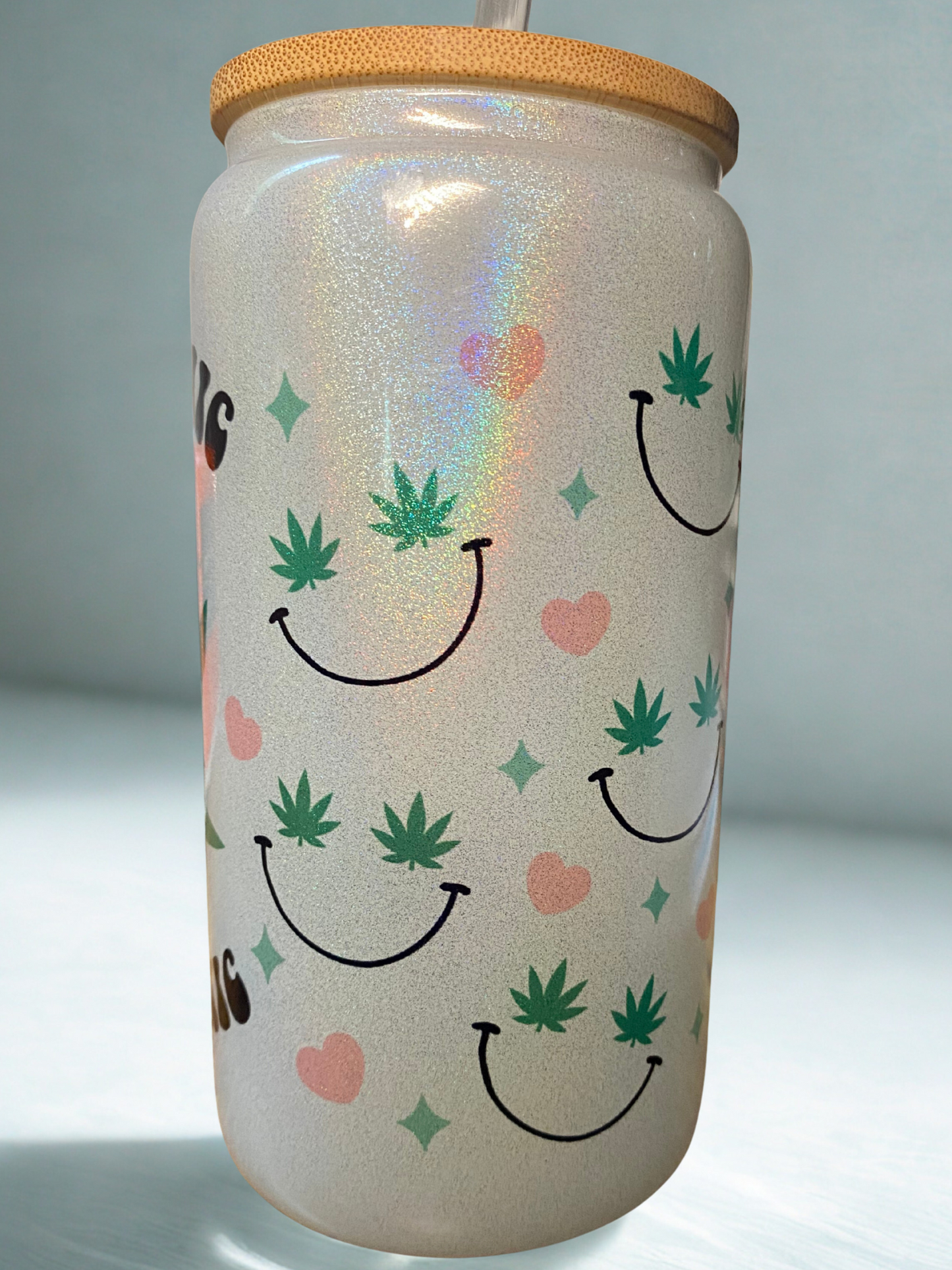 Don’t Panic It’s Organic Shimmer Glass Tumbler