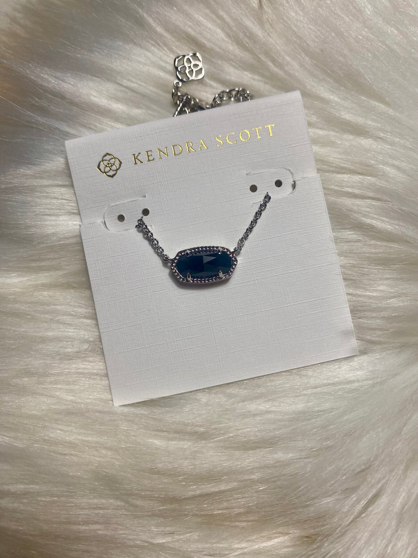 Black Necklace with Silver Chain