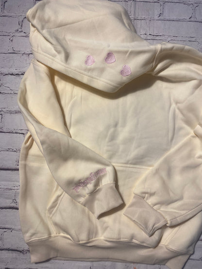 Pink Palm Embroidered Hoodie - Women Large