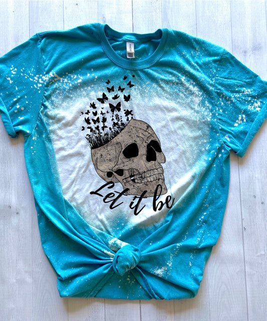 Bleached Skull and Butterfly T Shirt