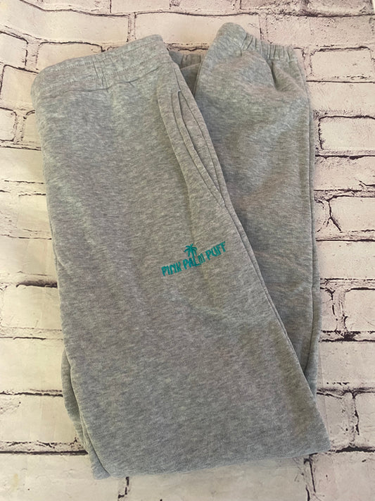 Gray Palm Embroidered Pants - size XS adult