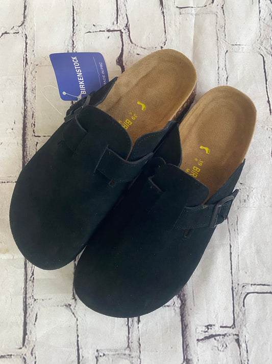 Black Suede Clogs - Size 39 (8-8.5)