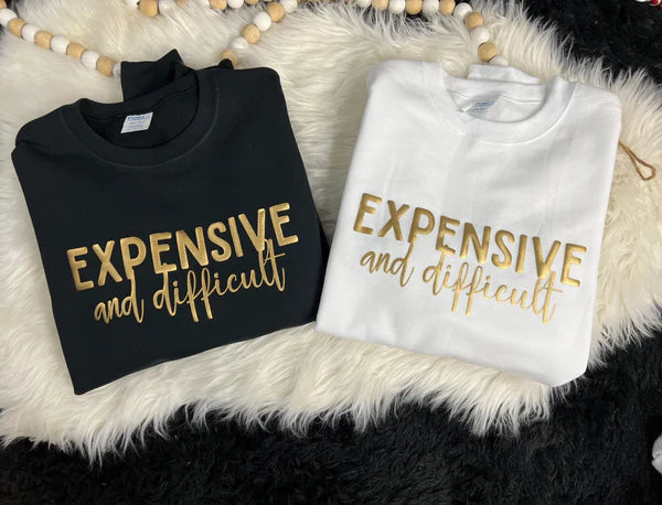 Expensive and Difficult Gold Puff Print Crewneck